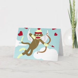 Sock Monkey Cupid Card