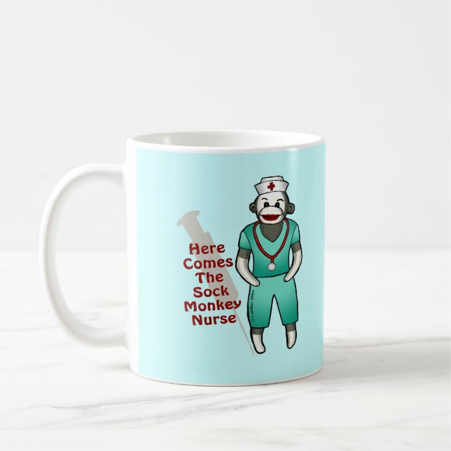 Sock Monkey custom Nurse mug (Left)
