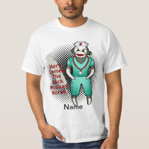 Sock Monkey custom Nurse  t-shirt 