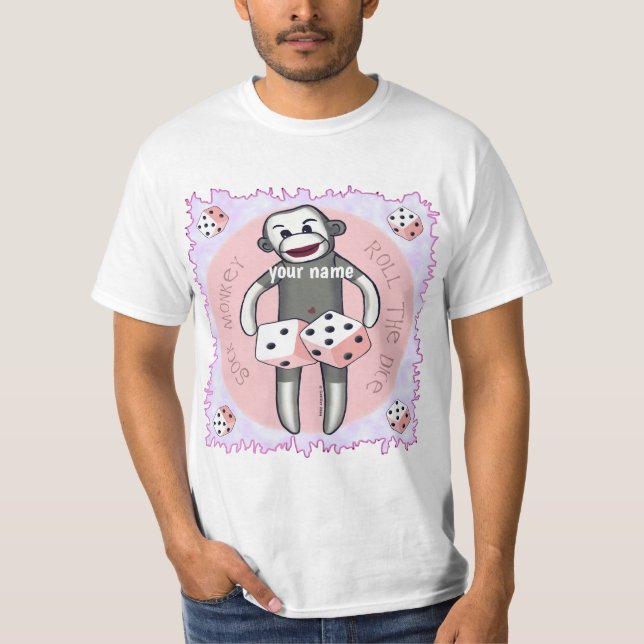 Sock Monkey Dice  T-Shirt (Front)