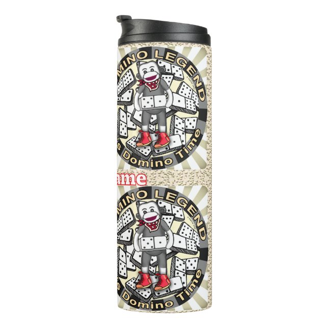 Sock Monkey Domino Legend tumbler (Rotated Right)