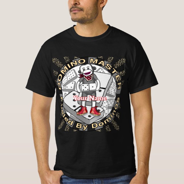 Sock Monkey Domino Master T-Shirt (Front)