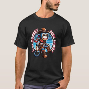 Sock Monkey Dude Ranch Funny Western Sock Monkey T-Shirt