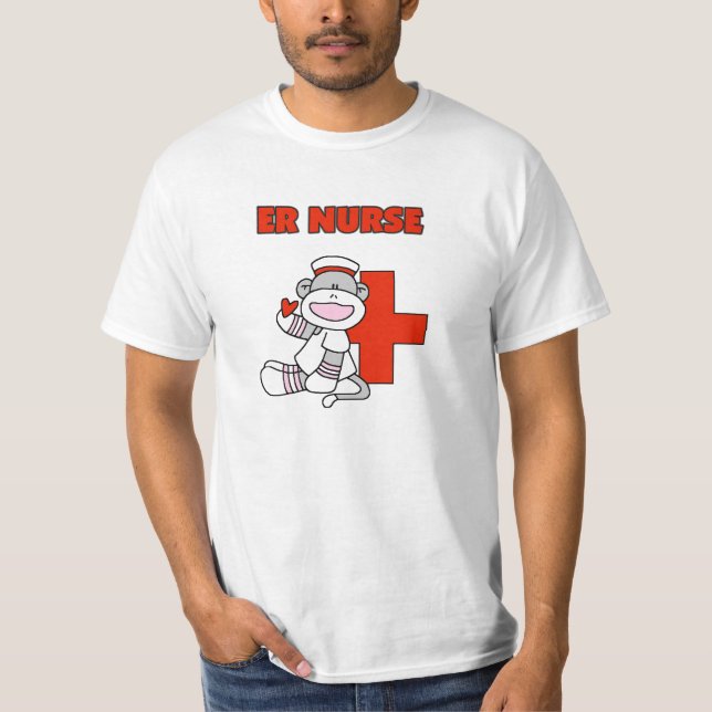 Sock Monkey ER Nurse T-shirts and Gifts (Front)