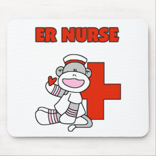 Sock Monkey ER Nurse T-shirts and Gifts Mouse Mat