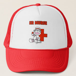 Sock Monkey ER Nurse T-shirts and Gifts Trucker Hat