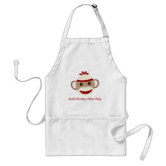 Sock Monkey Face Apron for Adults