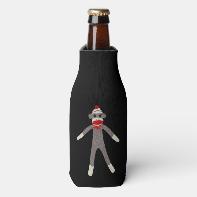 Sock Monkey Face Bottle Cooler (Bottle Front)