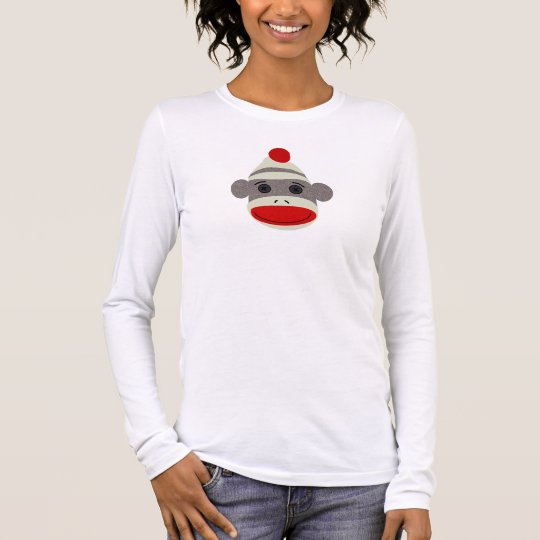 Sock Monkey Face Long Sleeve T-Shirt