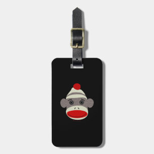 Sock Monkey Face Luggage Tag