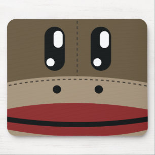 Sock Monkey Face Products Mouse Mat