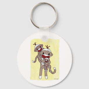 Sock Monkey Family 02 Keychain