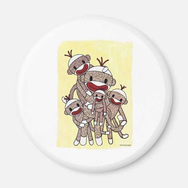 Sock Monkey Family 04 Magnet (Front)
