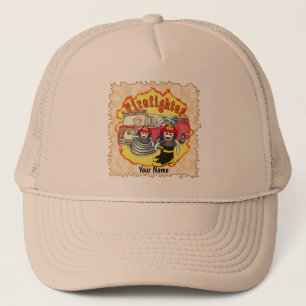 Sock Monkey  Firetruck Firefighter  Trucker Hat