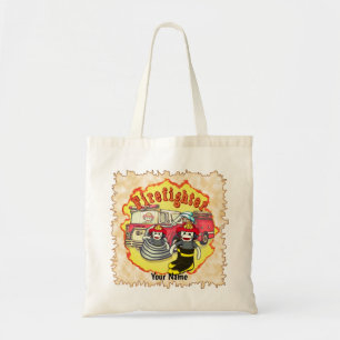 Sock Monkey Firetruck Tote Bag