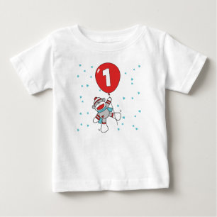 Sock Monkey First Birthday Baby T-Shirt