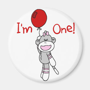 Sock Monkey First Birthday Tshirts and Gifts Magnet