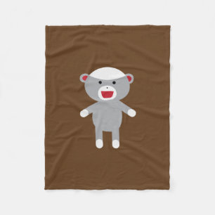 Sock Monkey Fleece Blanket