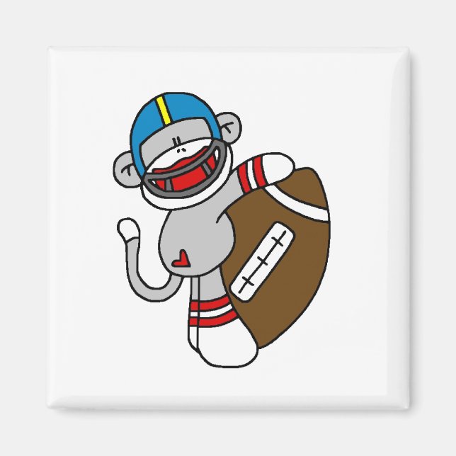 Sock Monkey Football T-shirts and Gifts Magnet (Front)