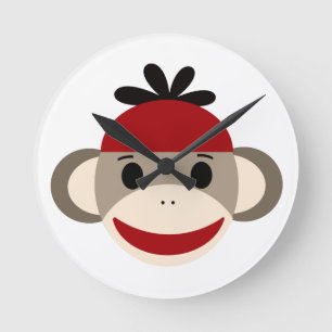 Sock Monkey for boy Clock
