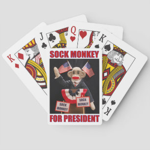 Sock Monkey for President Playing Cards