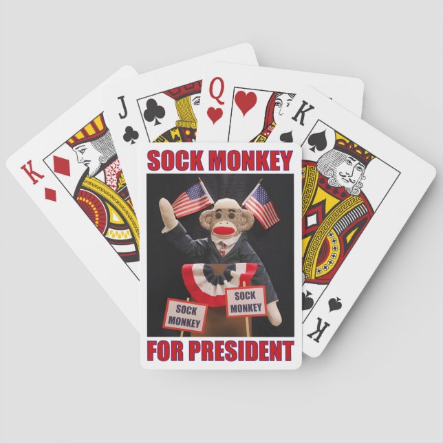 Sock Monkey for President Playing Cards (Back)