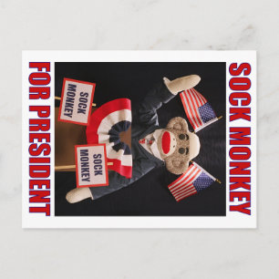 Sock Monkey for President Postcard