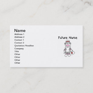Sock  Monkey Future Nurse T-shirts and Gifts Business Card