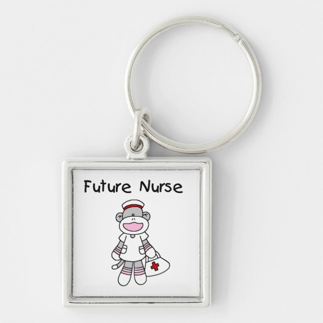 Sock  Monkey Future Nurse T-shirts and Gifts Key Ring (Front)