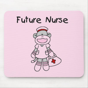 Sock Monkey Future Nurse T-shirts and Gifts Mouse Mat