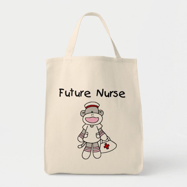 Sock  Monkey Future Nurse T-shirts and Gifts Tote Bag (Front)