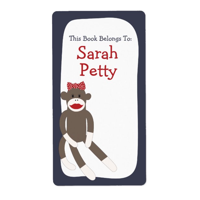 Sock Monkey Girl bookplate (Front)