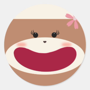 Sock Monkey Girl Sticker