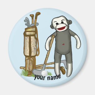 Sock Monkey Golf  magnet