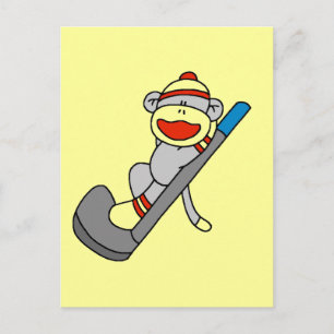Sock Monkey Golf Tshirts and Gifts Postcard