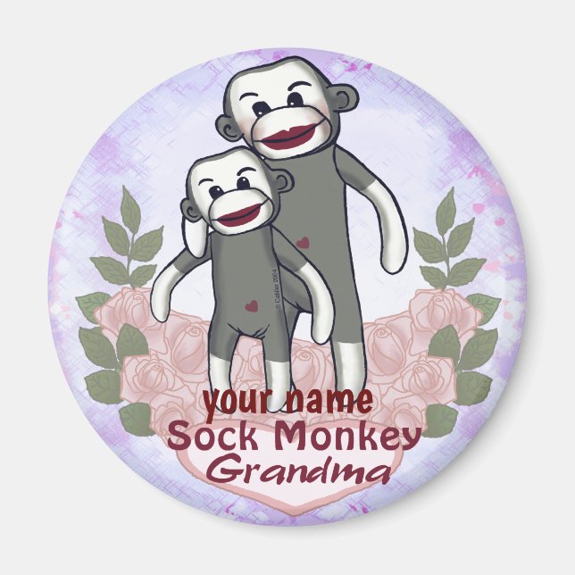 Sock Monkey Grandma  Magnet (Front)