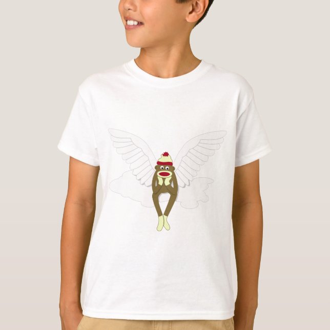 Sock Monkey Guardian Angel T-Shirt (Front)