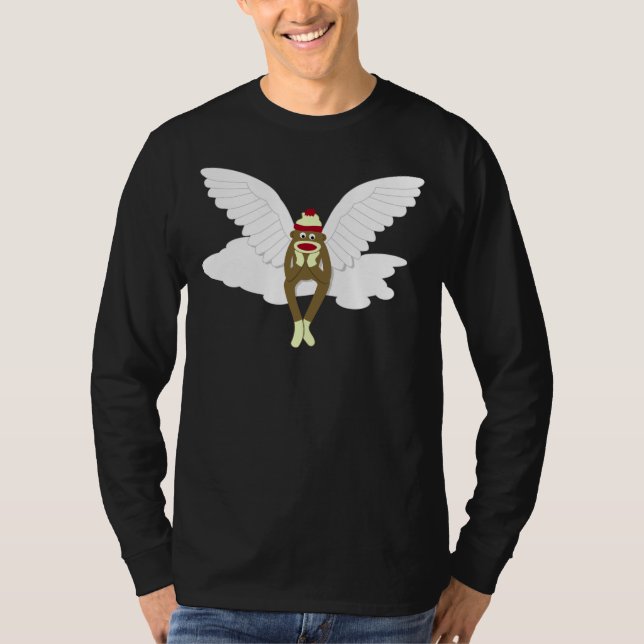 Sock Monkey Guardian Angel T-Shirt (Front)