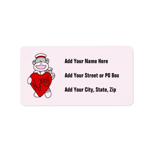 Sock Monkey I Love Nursing T-shirts and Gifts Label (Front)