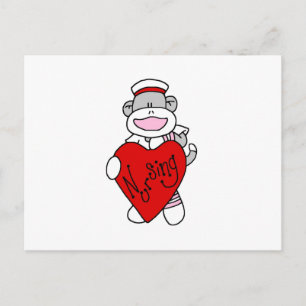 Sock Monkey I Love Nursing T-shirts and Gifts Postcard