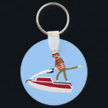 Sock Monkey Jetski Key Ring<br><div class="desc">This sock monkey really knows how to have fun on his stand up jet ski. This design is sure to please all jetski and personal watercraft lovers.</div>