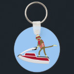 Sock Monkey Jetski Key Ring<br><div class="desc">This sock monkey really knows how to have fun on his stand up jet ski. This design is sure to please all jetski and personal watercraft lovers.</div>