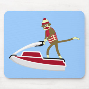 Sock Monkey Jetski Mouse Mat