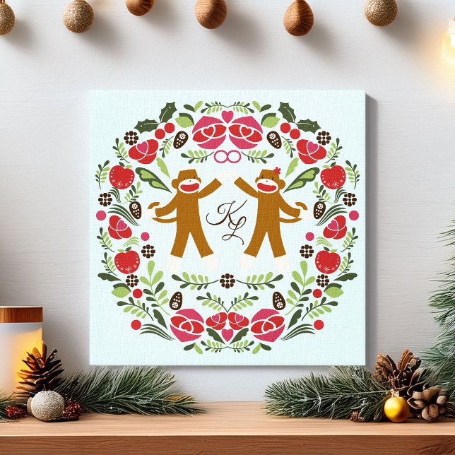 Sock Monkey Joy Canvas Print (Creator Uploaded)