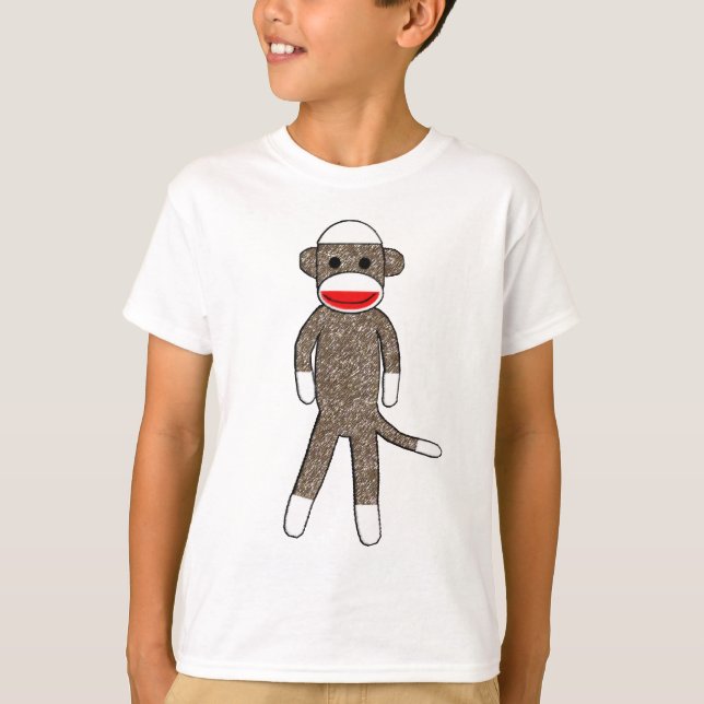 Sock Monkey Kids Sweatshirt T-Shirt (Front)