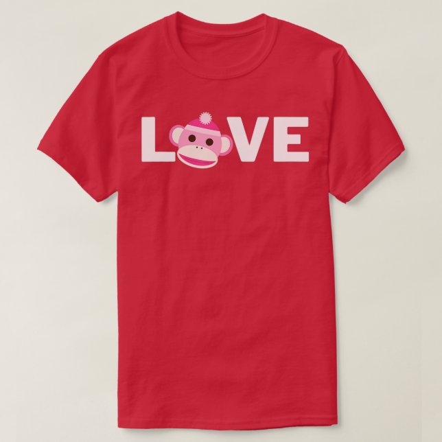 Sock Monkey Love Gift for Sock Monkey Fans  - 1 T-Shirt (Design Front)