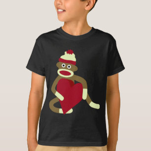 Sock Monkey Love Heart T-Shirt
