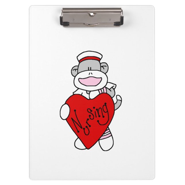 Sock Monkey Love Nursing Clipboard (Front)