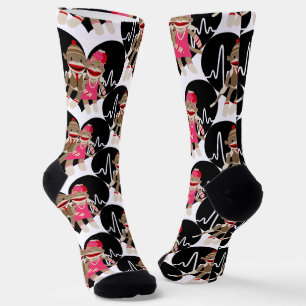 Sock Monkey Love Socks