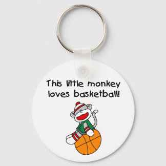 Sock Monkey Loves Basketball Key Ring